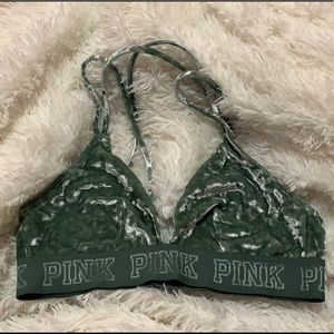 Pink velvet bralette
